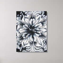 Abstrakte Blume aus weißem Öl Leinwanddruck