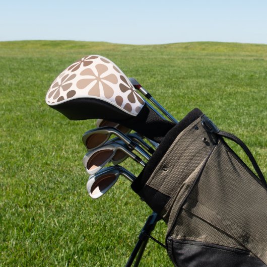 Abstrakte Blume (B) Braune Taupe Golf Headcover (In SItu)