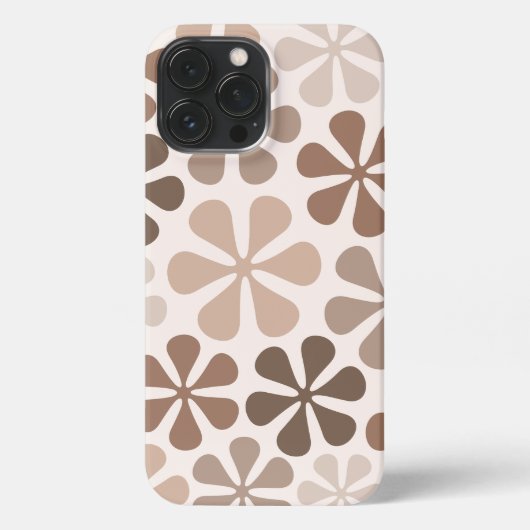 Abstrakte Blume (B) Braune Taupe iPhone Hülle (Rückseite)