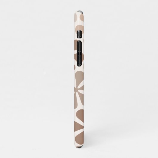 Abstrakte Blume (B) Braune Taupe iPhone Hülle (Linke Seite)