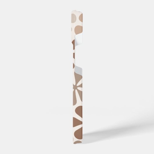 Abstrakte Blume (B) Braune Taupe iPhone Hülle (Linke Seite)