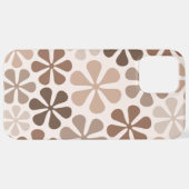 Abstrakte Blume (B) Braune Taupe iPhone Hülle (Hinten horizontal)