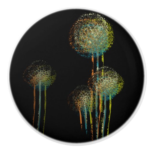 Abstrakte Blume Bäume #2 Keramikknauf (Vorderseite)