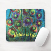 Abstrakte Blume Benutzerdefinierter Text Mousepad (Mit Mouse)