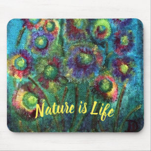 Abstrakte Blume Benutzerdefinierter Text Mousepad