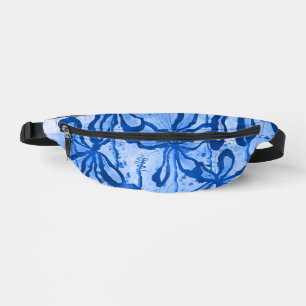 Abstrakte Blume blau Bauchtasche