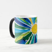 Abstrakte Blume blau grün Verwandlungstasse (Vorderseite Links)