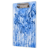 Abstrakte Blume blau Klemmbrett (Links)