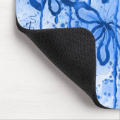 Abstrakte Blume blau Mousepad (Ecke)