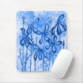 Abstrakte Blume blau Mousepad (Mit Mouse)