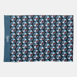 ABSTRAKTE BLUME BLAU UND ROT, NAMEN DES PATTERS GESCHIRRTUCH