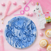Abstrakte Blume Blue Sky Pappteller (Party)
