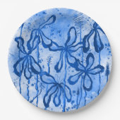 Abstrakte Blume Blue Sky Pappteller (Vorderseite)