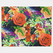 Abstrakte Blume Blumenflocken Fleecedecke (Vorderseite (Horizontal))