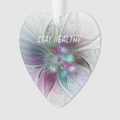 Abstrakte Blume Blumenmuster Fraktal Text Ornament (Vorderseite)