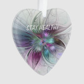 Abstrakte Blume Blumenmuster Fraktal Text Ornament (Vorderseite)