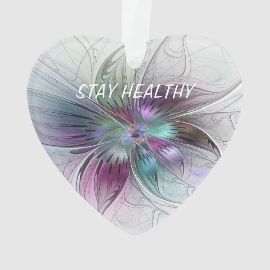 Abstrakte Blume Blumenmuster Fraktal Text Ornament (Rückseite)