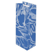 Abstrakte Blume Botanisches Flora Geschenktüte Für Weinflaschen (Vorderseite Schrägansicht)