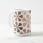 Abstrakte Blume Brawn Taupe Kaffeetasse (Vorderseite Links)