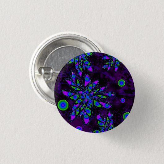 Abstrakte Blume Button (Vorne & Hinten)