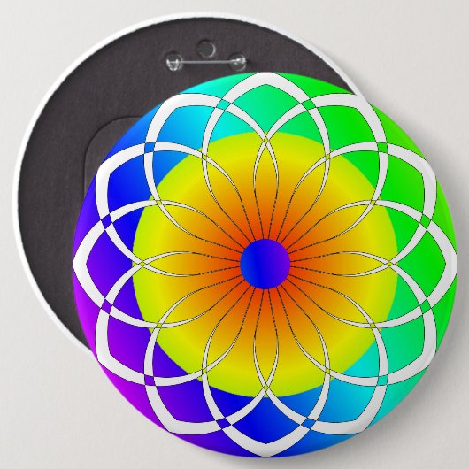 Abstrakte Blume Button (Vorne & Hinten)