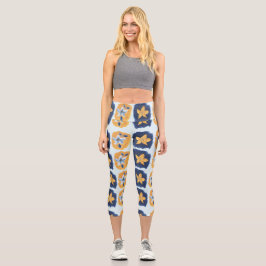 abstrakte Blume Capri Leggings