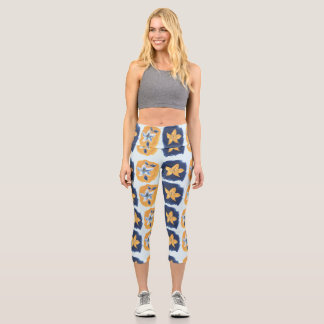 abstrakte Blume Capri Leggings
