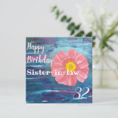 Abstrakte Blume Custom Sister in law Birthday Karte (Stehend Vorderseite)