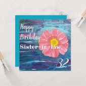 Abstrakte Blume Custom Sister in law Birthday Karte (Vorderseite/Rückseite Beispiel)