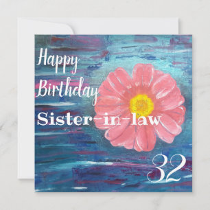 Abstrakte Blume Custom Sister in law Birthday Karte