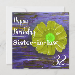 Abstrakte Blume Custom Sister in law Birthday Karte