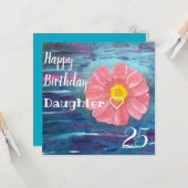 Abstrakte Blume Custom Tochter Geburtstag Karte (Vorderseite/Rückseite Beispiel)