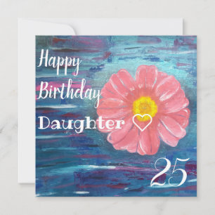 Abstrakte Blume Custom Tochter Geburtstag Karte