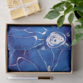 Abstrakte Blume Daisies Blue Floral Decoupage Seidenpapier (Geschenk)