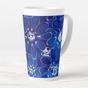 Abstrakte Blume Daisies Blue White Daisy Floral Milchtasse