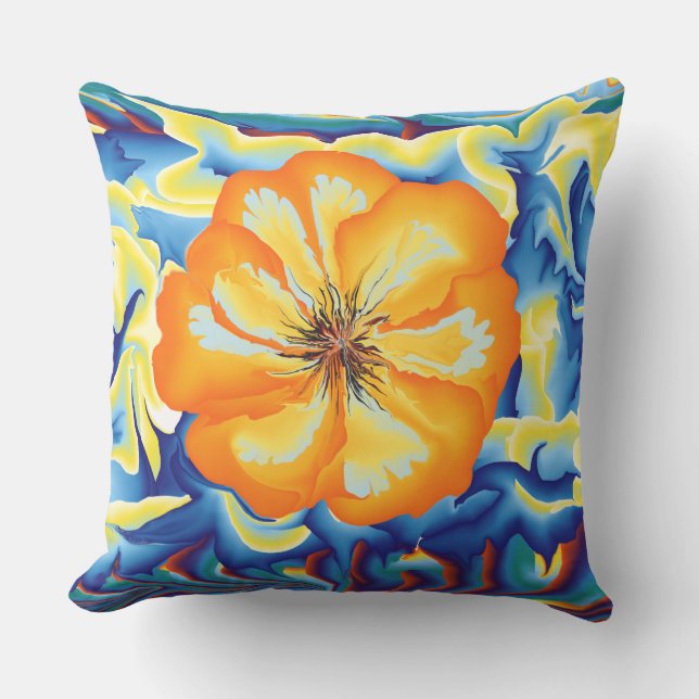 Abstrakte Blume dekoratives Kissen (Vorderseite)