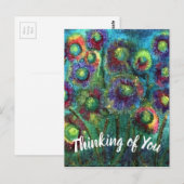 Abstrakte Blume Denken Sie an Sie Postkarte (Vorne/Hinten)