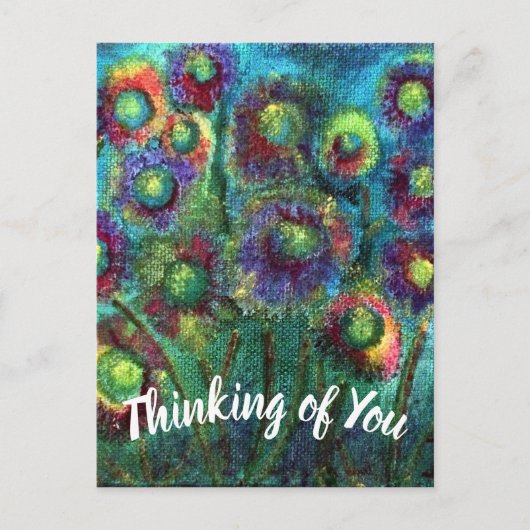 Abstrakte Blume Denken Sie an Sie Postkarte (Vorderseite)