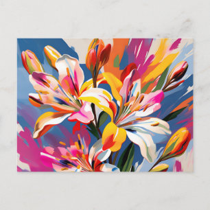 Abstrakte Blume der Alstroemeria Lebhaft Postkarte