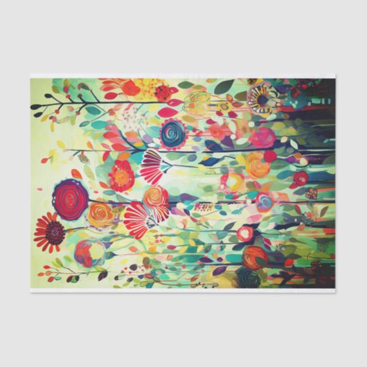 Abstrakte Blume der roten Navy-Malerei Seidenpapier (Vorderseite)