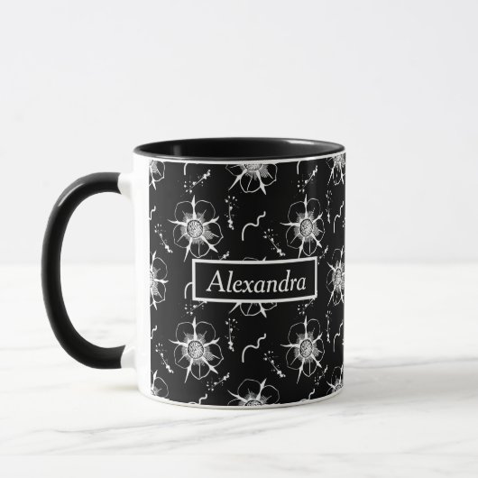 Abstrakte Blume der White Line Tasse (Links)