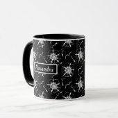 Abstrakte Blume der White Line Tasse (Vorderseite Links)