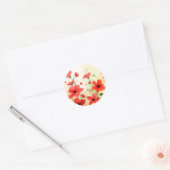 Abstrakte Blume des Impressionismus im Blut Runder Aufkleber (Umschlag)