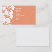 Abstrakte Blume des Weißen Hibiskus über Lachs Visitenkarte (Vorne/Hinten)