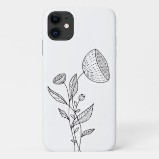 Abstrakte Blume Doodle Minimalistisch Stilweiß Case-Mate iPhone Hülle