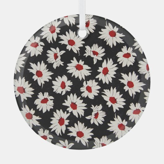 Abstrakte Blume, ein künstlerisches Wasserfarbmust Ornament Aus Glas (Vorderseite)