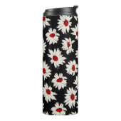 Abstrakte Blume, ein künstlerisches Wasserfarbmust Thermosbecher (Nach links gedreht)