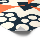 Abstrakte Blume: Einfach geometrisch Vintag Poster (Ecke)
