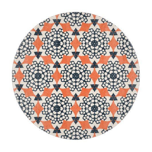 Abstrakte Blume: Einfach geometrisch Vintag Schneidebrett (Vorderseite)