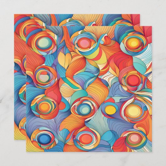 Abstrakte Blume Feiertagskarte (Vorne/Hinten)